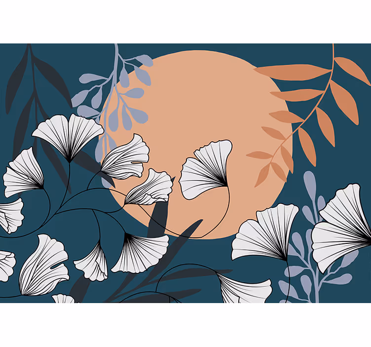 Fotobehang bloemen botanische bloemcompositie - TenStickers