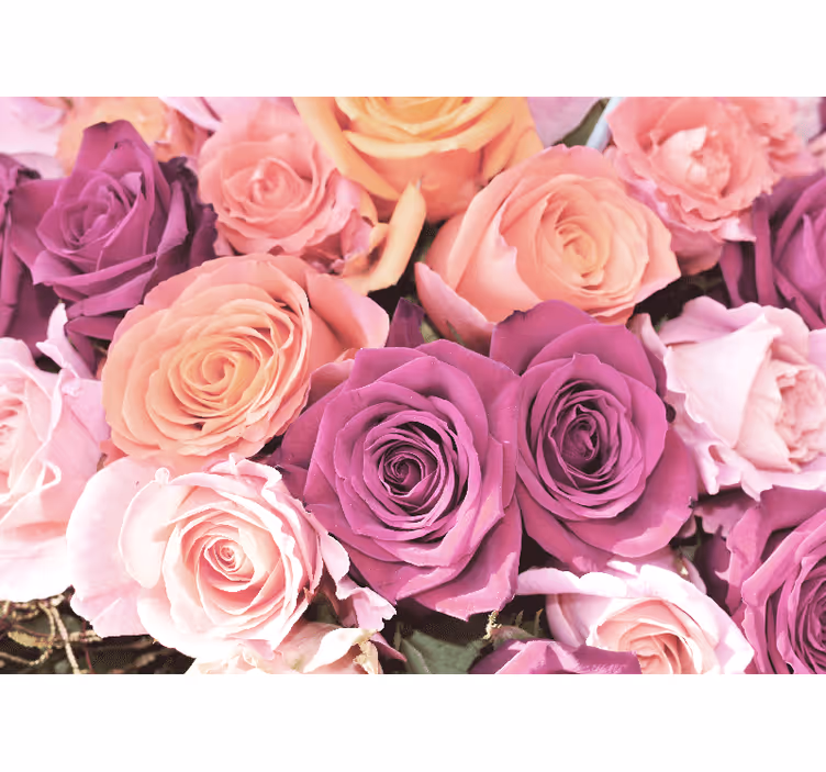Fotobehang bloemen rozenboeket close-up - TenStickers