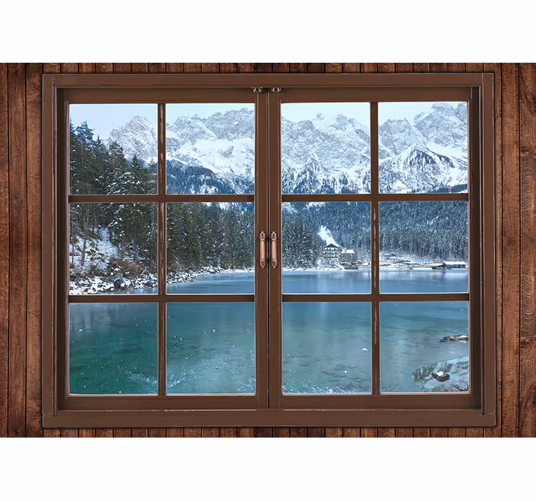 Fotobehang landschap ijsachtige berguitzicht - TenStickers