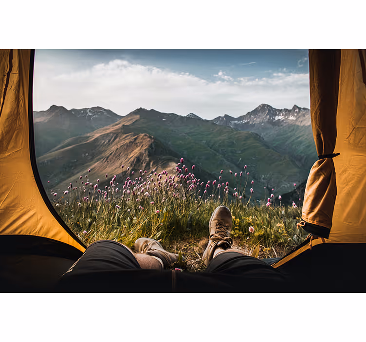 Fotobehang landschap bergzicht rust - TenStickers