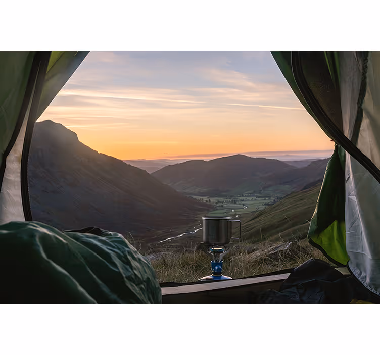 Fotobehang landschap schilderachtige bergzicht - TenStickers