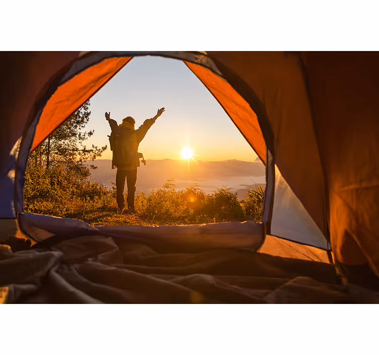 Foto behang natuur zonsopgang avontuur vreugde - TenStickers