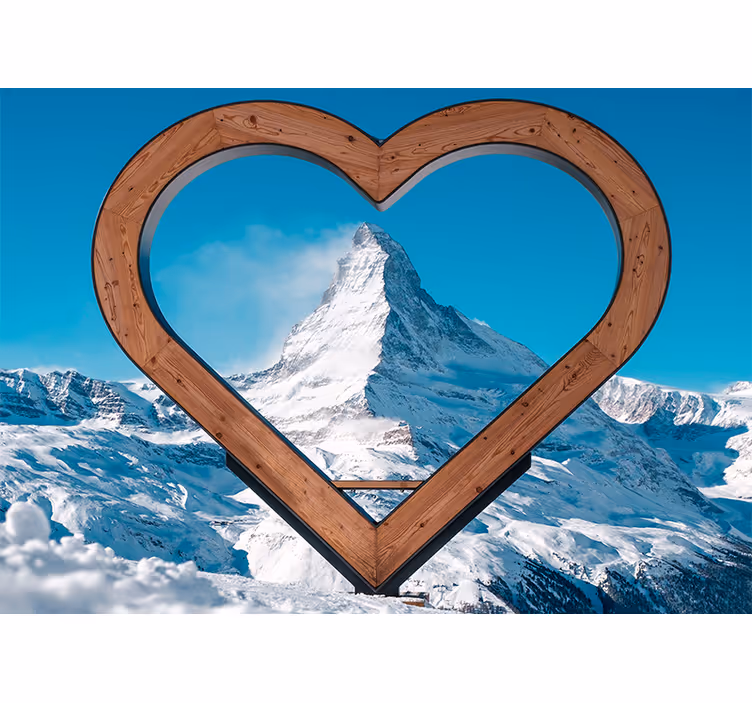 Fotobehang liefde hartvormig berglandschap - TenStickers