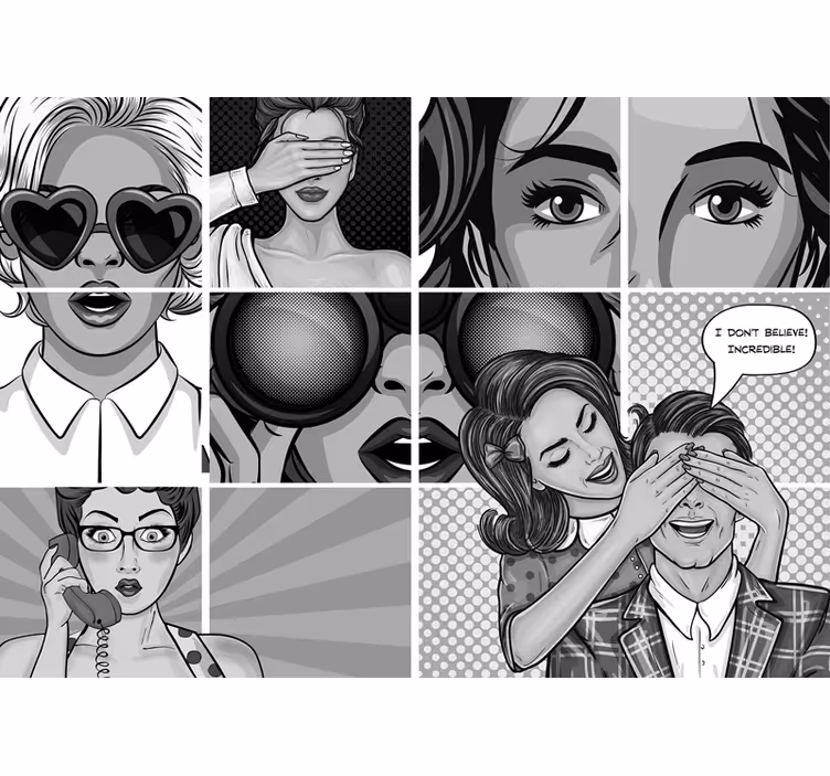 Fotobehang kunst pop art uitdrukkingen - TenStickers