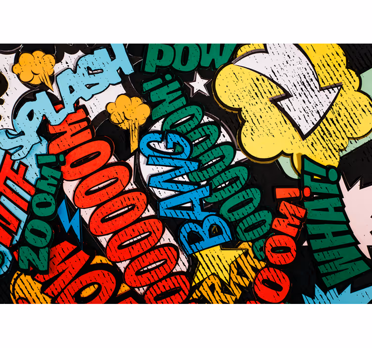 Graffiti fotobehang stripboek geluiden - TenStickers