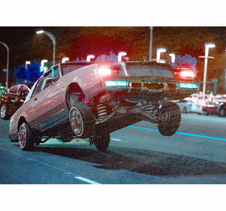 Fotobehang voertuigen classic car stunt - TenStickers