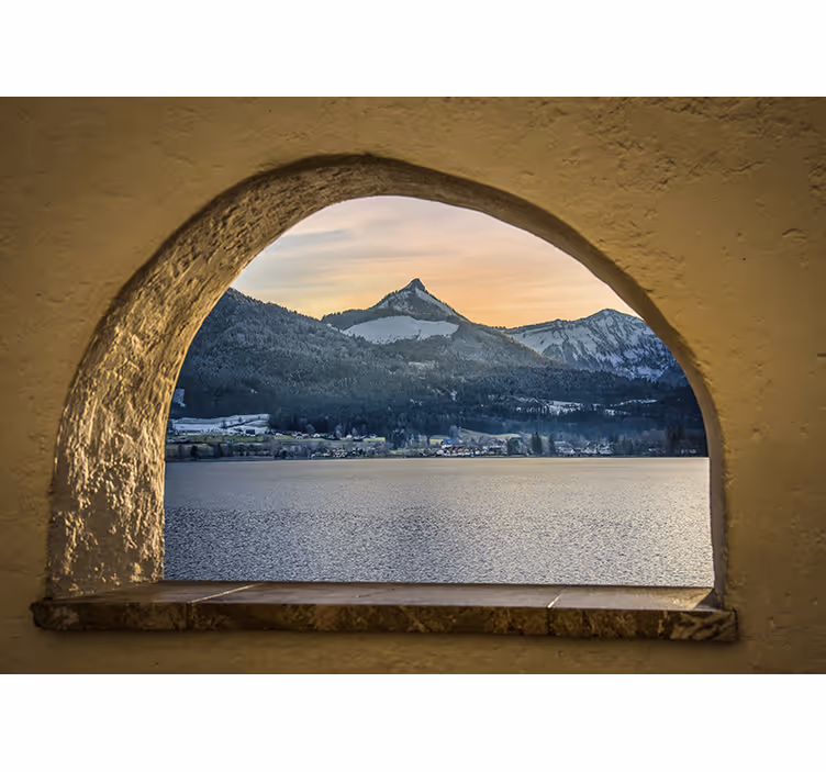 Fotobehang landschap alpenmeer uitzicht - TenStickers
