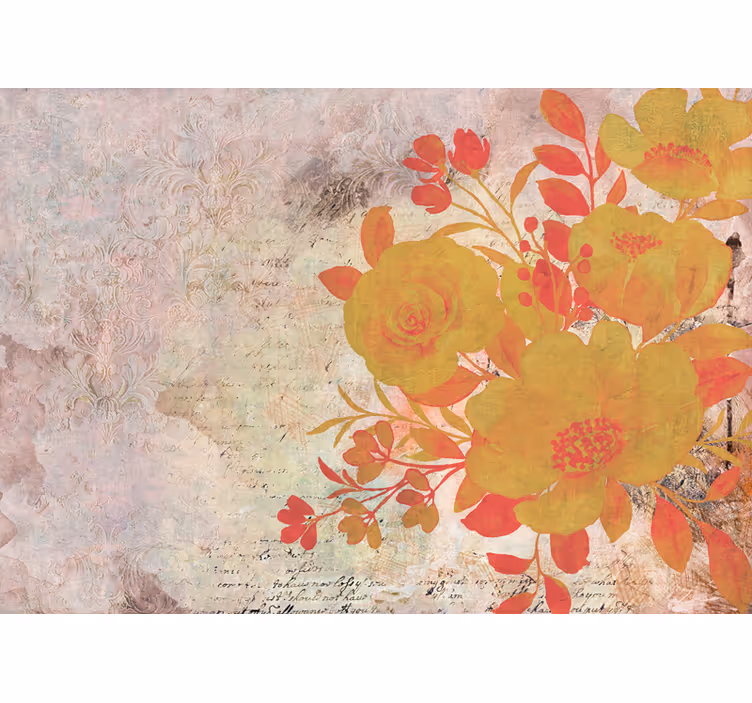Fotobehang bloemen gele bloemencompositie - TenStickers