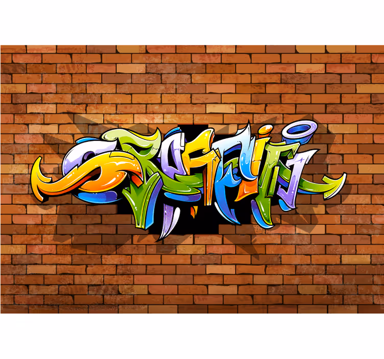 Graffiti fotobehang kleurrijke stedelijke lettering - TenStickers