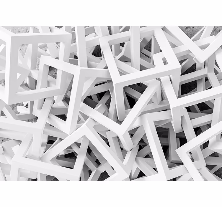 Fotobehang lijnen abstracte witte vormen - TenStickers