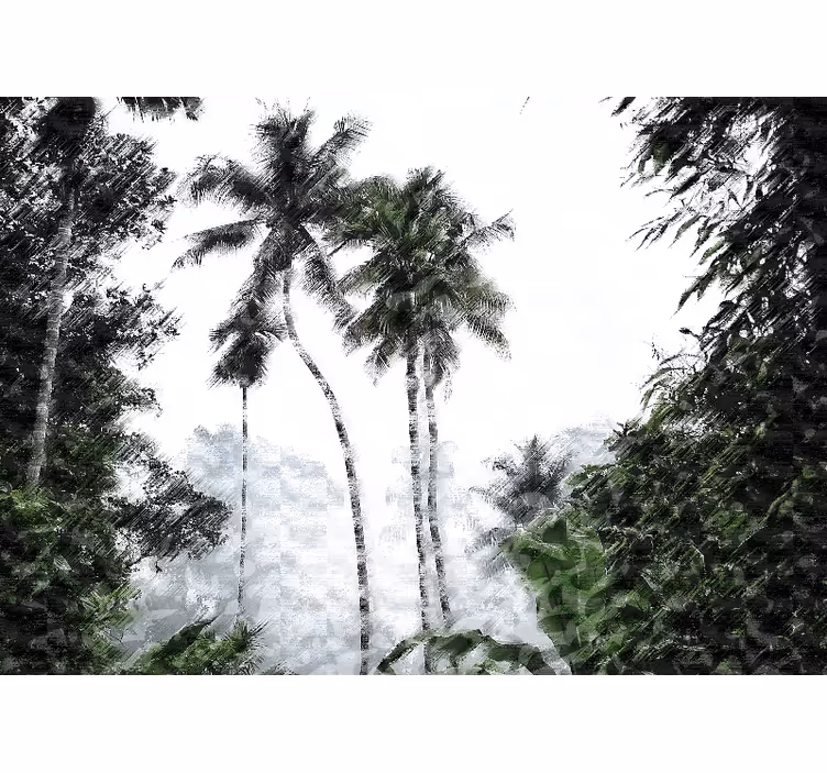Foto behang natuur palmboom sereniteit - TenStickers