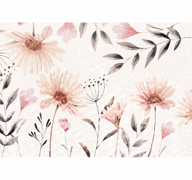 Fotobehang bloemen roze bloemendesign - TenStickers