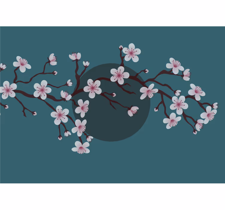 Fotobehang bloemen bloeiende kersen tak - TenStickers