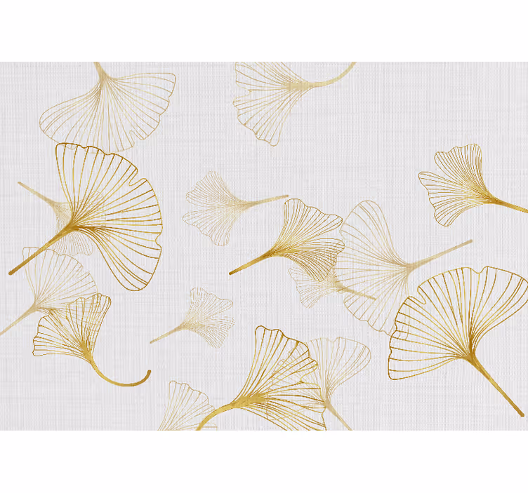 Fotobehang bloemen ginkgo bladpatronen - TenStickers