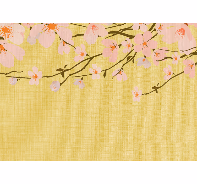 Fotobehang bloemen bloeiende kersen takken - TenStickers
