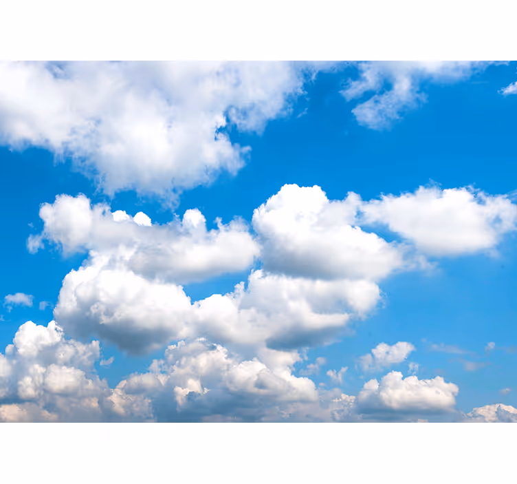 Fotobehang lucht pluizige witte wolken - TenStickers