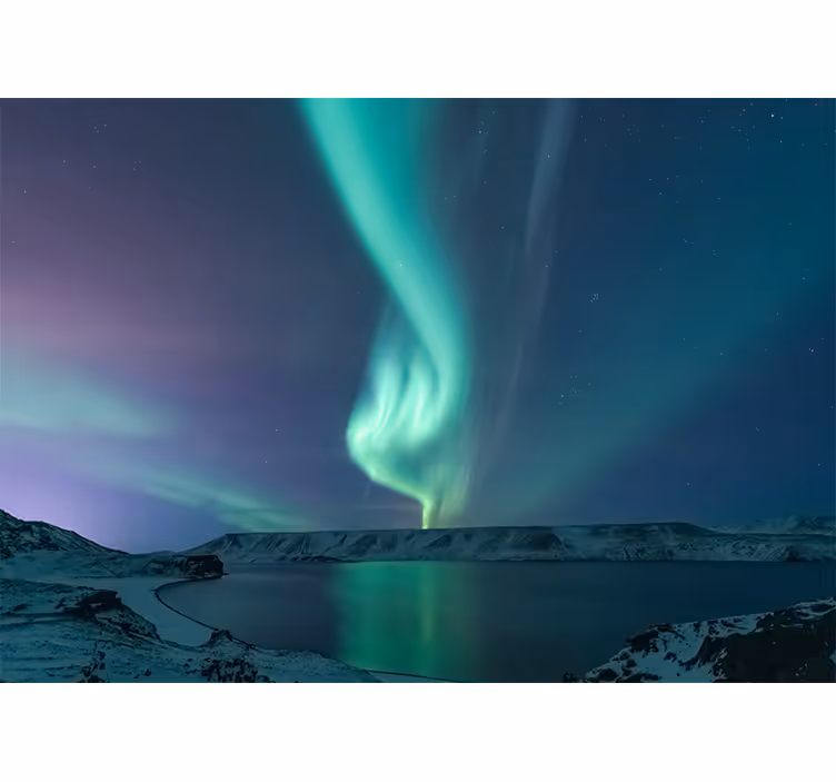 Fotobehang lucht aurora borealis tentoonstelling - TenStickers