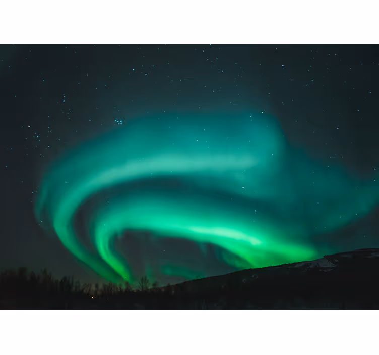 Fotobehang natuur aurora borealis tentoonstelling - TenStickers