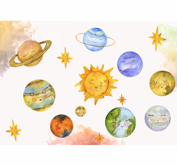 Fotobehang fantasie speelse hemellichamen - TenStickers
