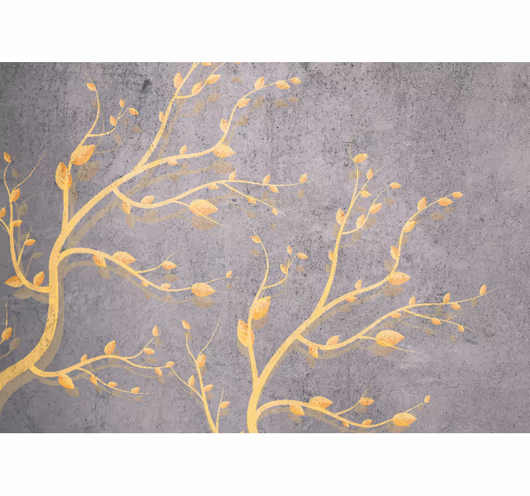 Foto behang natuur gouden bladerige klimop - TenStickers