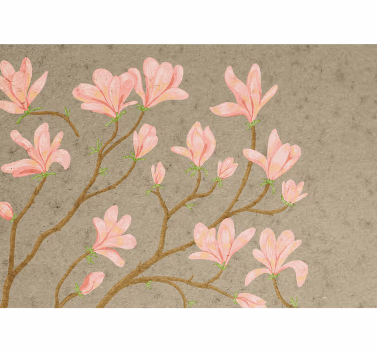Fotobehang bloemen roze magnolia bloesems - TenStickers