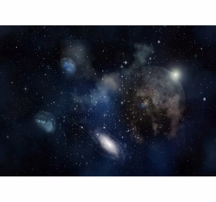 Foto behang ruimte galactische verkenningsscène - TenStickers