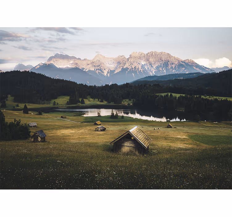 Fotobehang landschap rustige bergscene - TenStickers