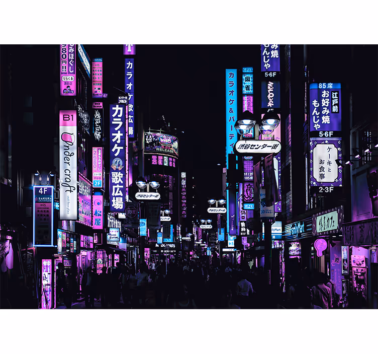 Fotobehang steden en landen neon tokyo straten - TenStickers