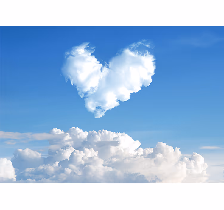 Fotobehang liefde hartvormige wolken - TenStickers