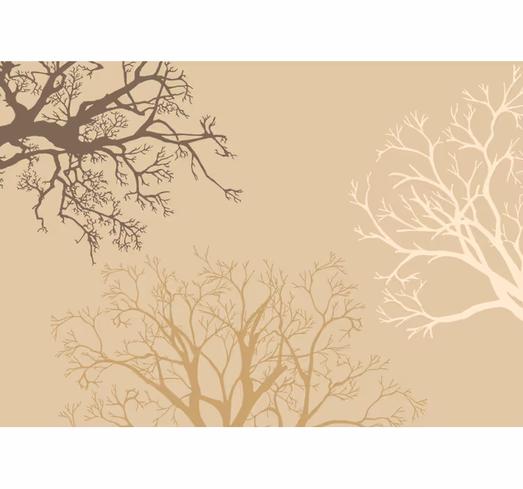 Elegante taksilhouetten bomen fotobehang - TenStickers