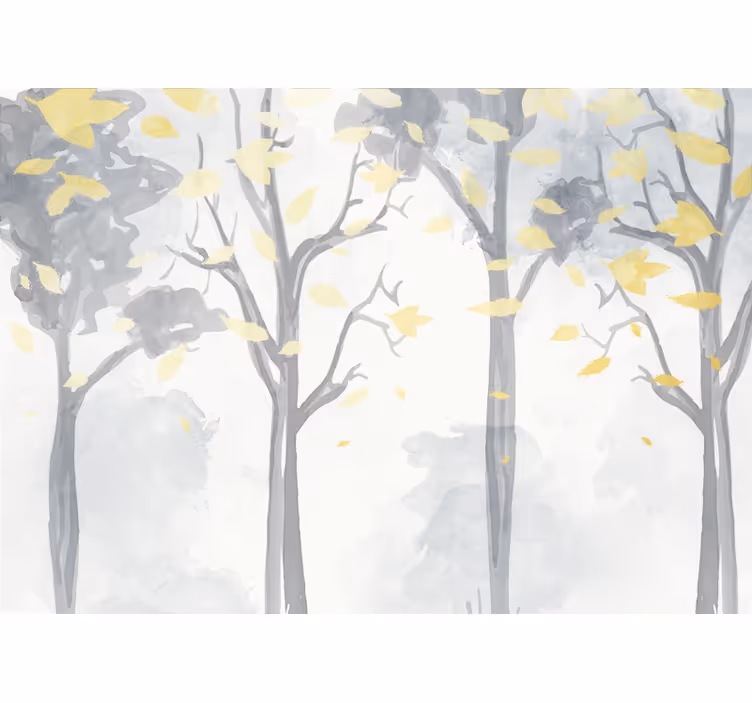 Bomen fotobehang herfstbomen silhouetten - TenStickers