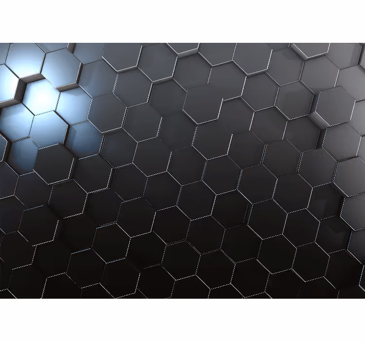 Hexagonaal patroonontwerp fotobehang lijnen - TenStickers