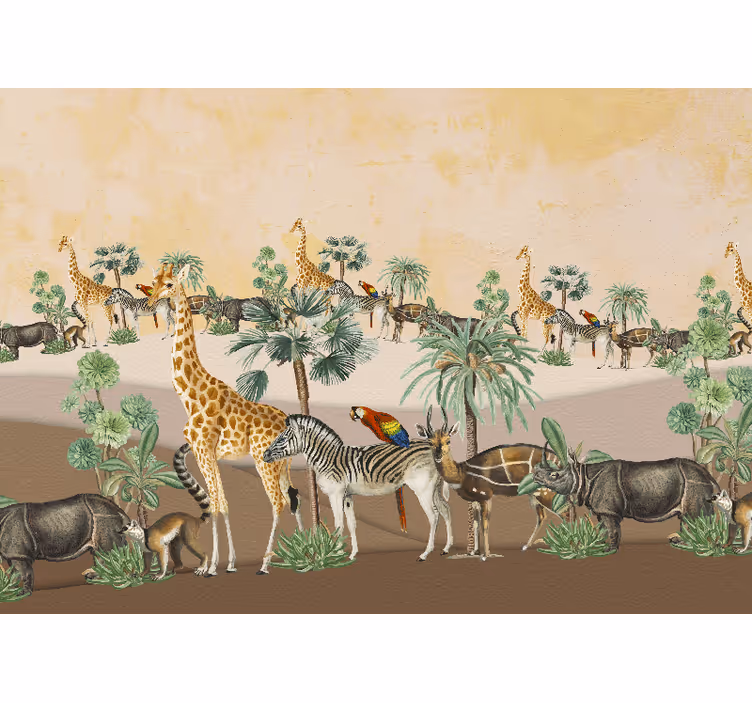 Fotobehang afrikaanse stijl safari wildlifescène - TenStickers
