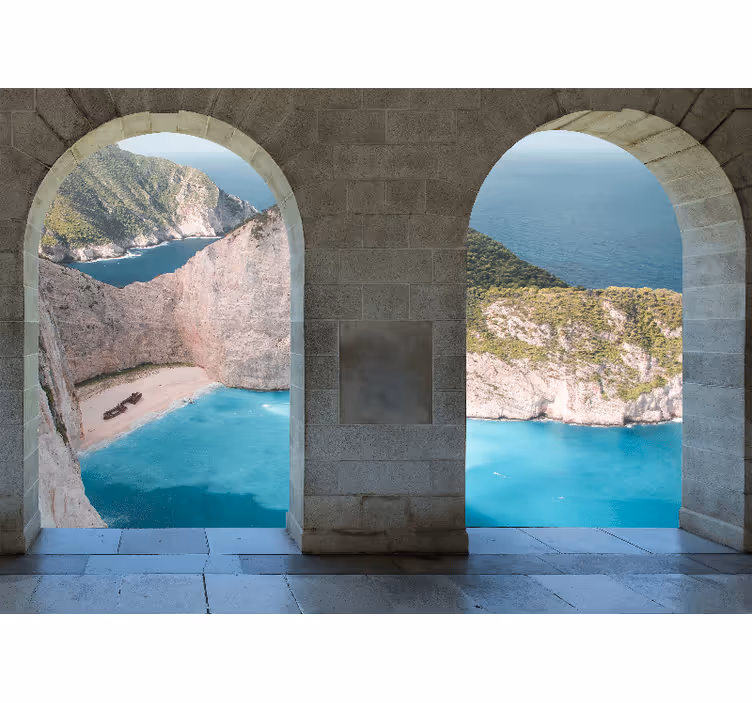 Fotobehang landschap coastal view arche - TenStickers