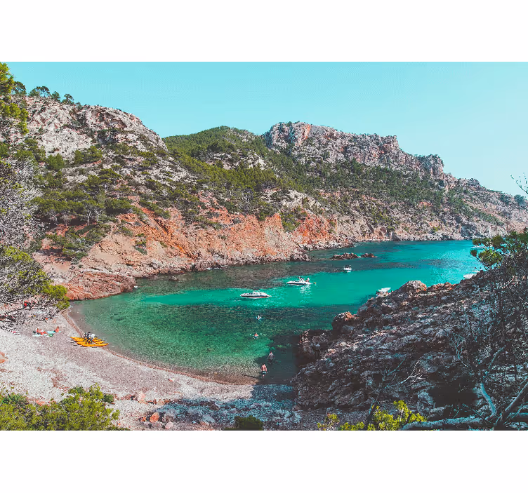 Fotobehang landschap cove zeeboeven uitzicht - TenStickers