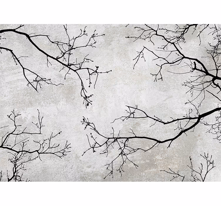 Tak silhouet ontwerp foto behang natuur - TenStickers