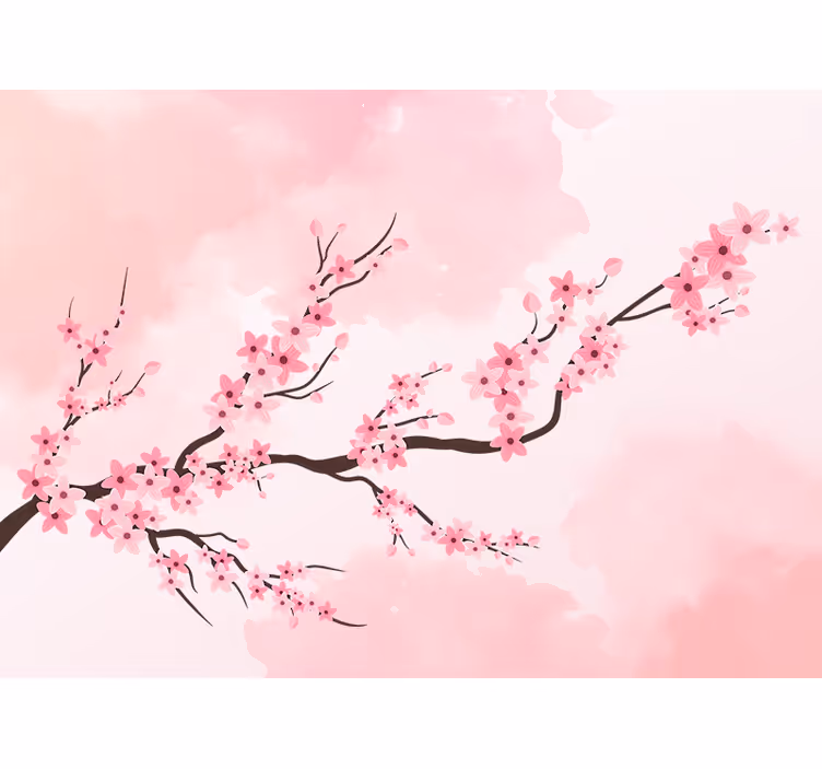 Fotobehang bloemen kersenbloesem tak - TenStickers
