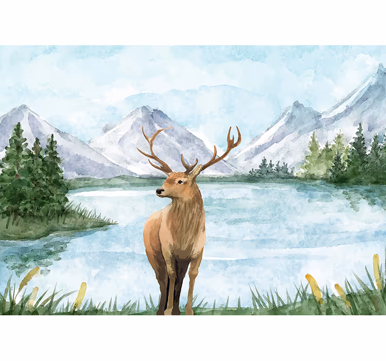 Fotobehang dieren majestueus elkenlandschap - TenStickers