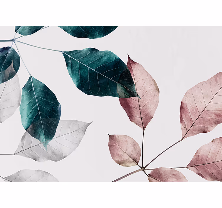 Foto behang natuur elegante blad elementen - TenStickers