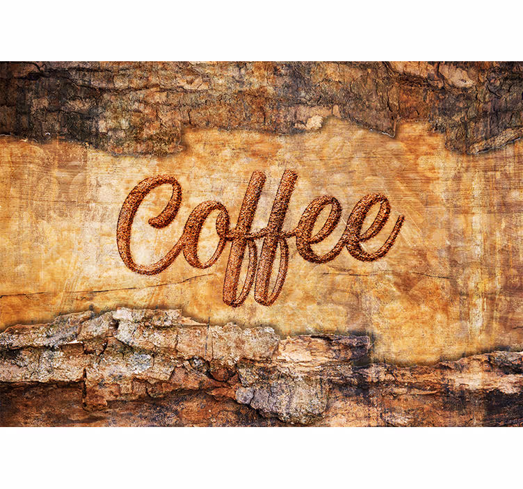 Fotobehang tekst koffie textuur design - TenStickers