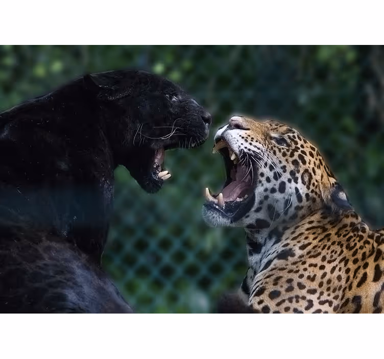 Fotobehang dieren panter en jaguar - TenStickers
