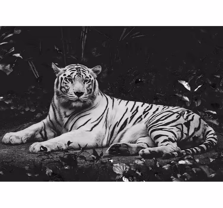 Fotobehang dieren noble witte tijger - TenStickers