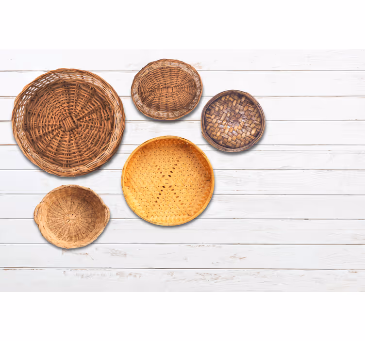 Fotobehang ander print woven basket patroon - TenStickers