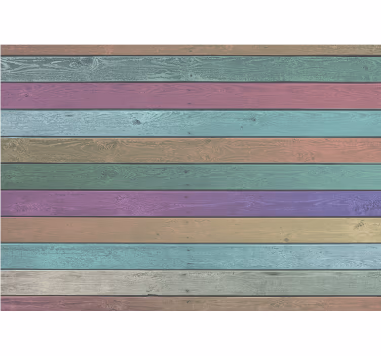 Regenboogplanken donkere tinten fotobehang houtlook - TenStickers