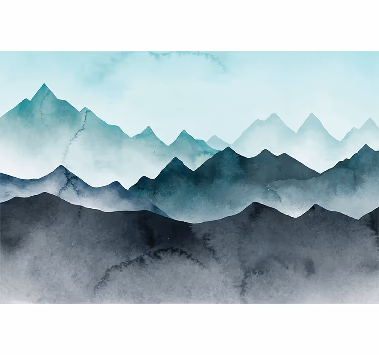 Foto behang bergen majestueuze berg horizon - TenStickers