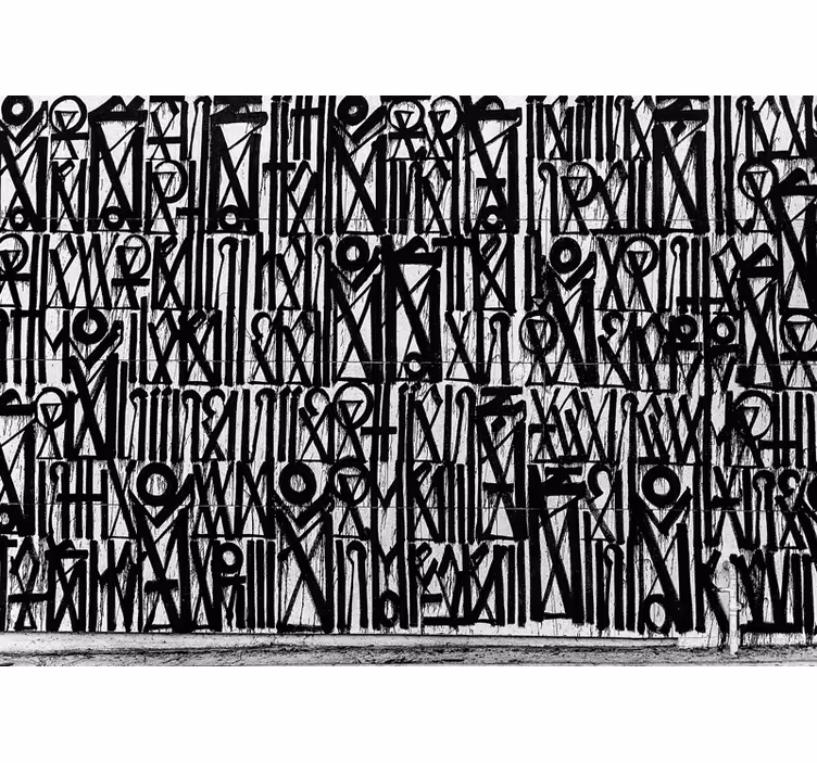Graffiti fotobehang zwarte abstracte patronen - TenStickers