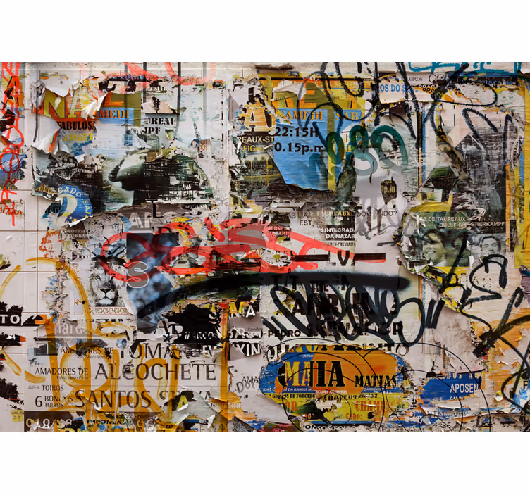 Graffiti fotobehang urban art collage - TenStickers