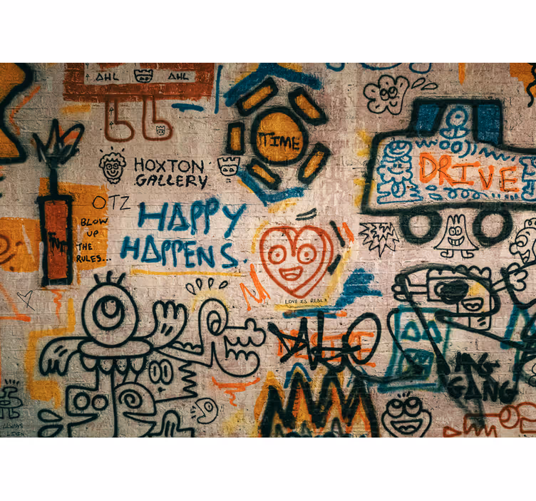 Graffiti fotobehang kleurrijke straatkunst - TenStickers