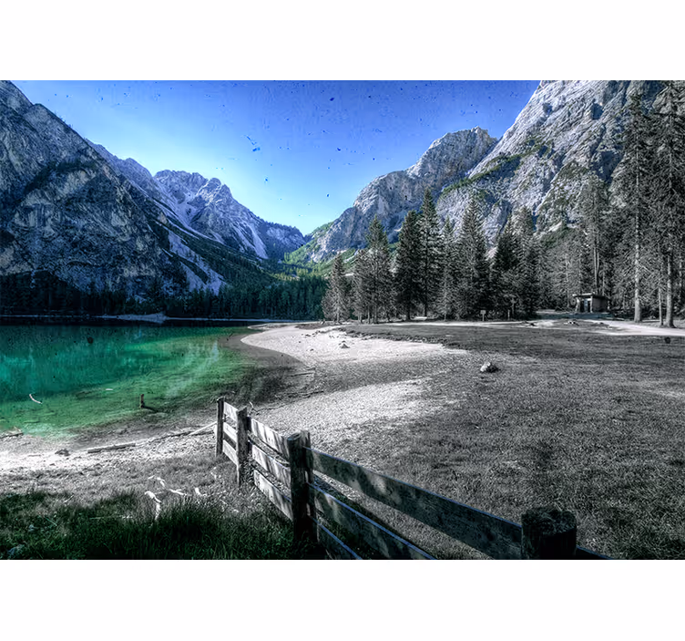 Fotobehang landschap bergmeer sereniteit - TenStickers