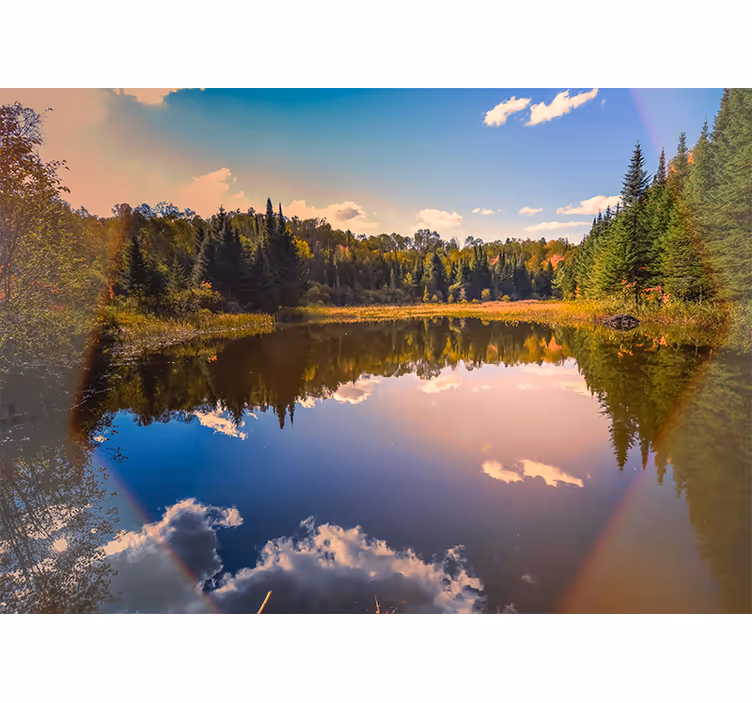 Fotobehang landschap vred spiegelend water - TenStickers